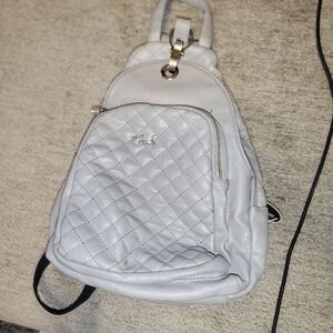 Elegant Tan Quilted Backpack/crossbody